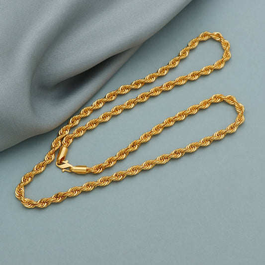 5mm Rope Gold Chain 22k Yellow Gold Chain Necklace Jewelry
