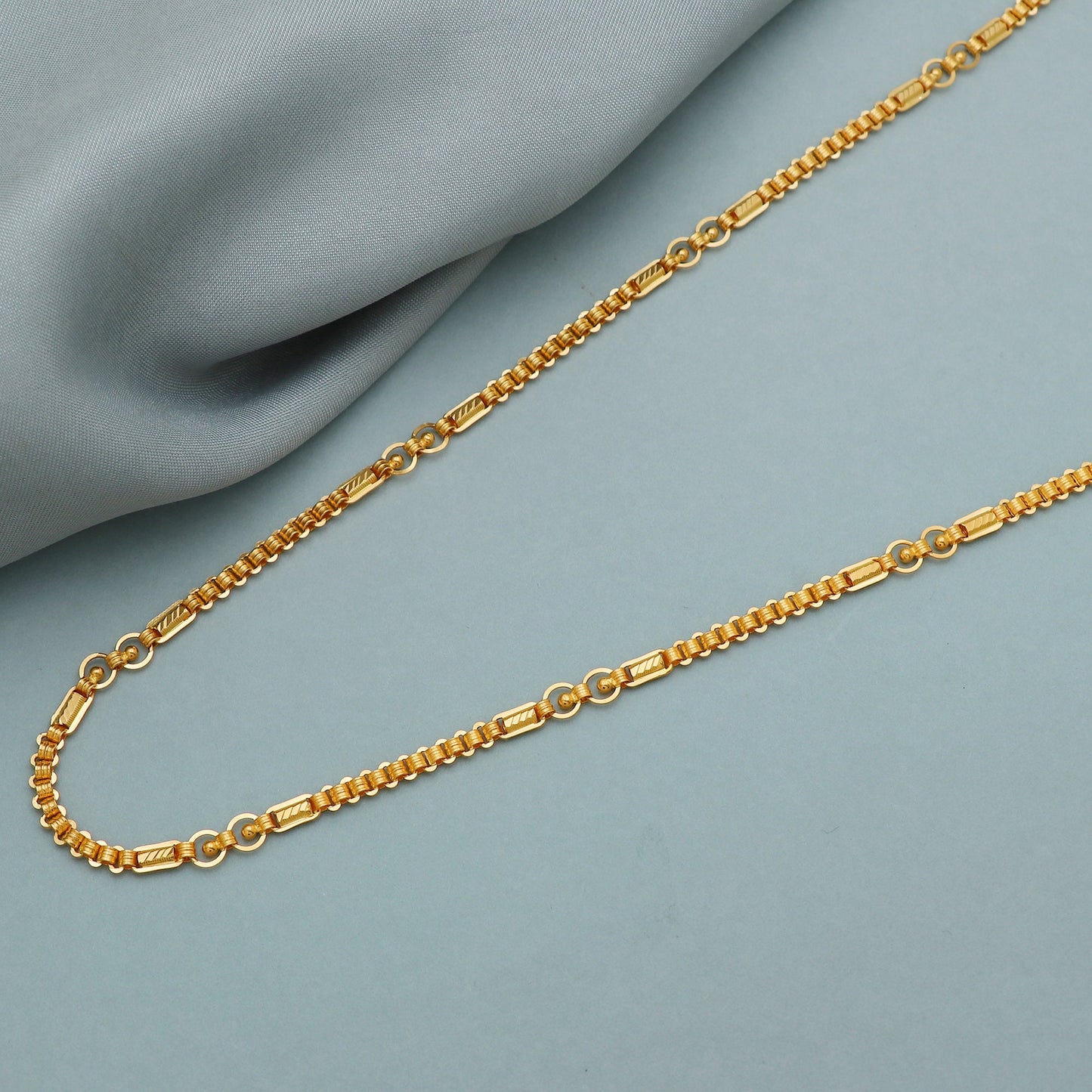 22kt 22k Yellow Gold Chain Necklace For men women Anniversary Wedding Gift , Indian Gold Handmade necklace Jewelry