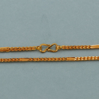 22k Yellow Gold Chain Necklace: Handmade Indian Jewelry
