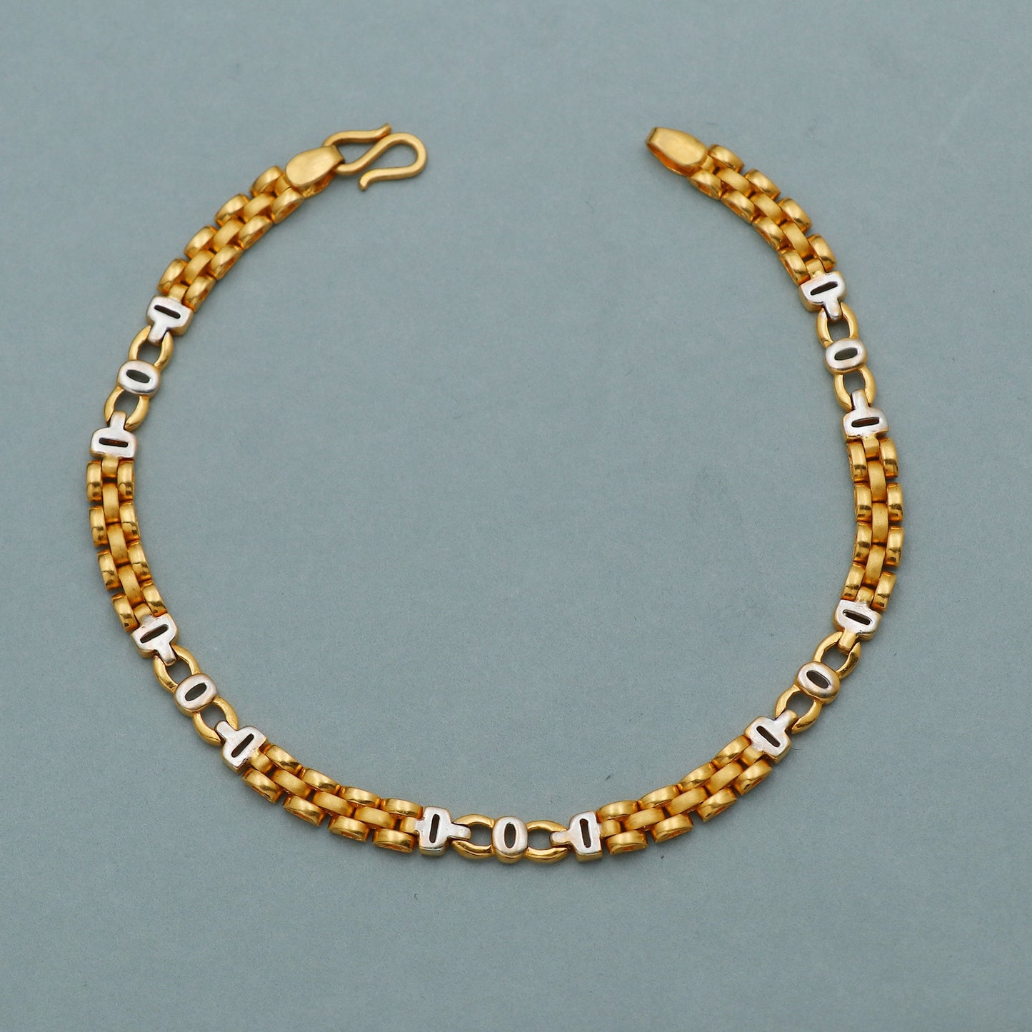 22k Gold Bracelet Chain Handmade Minimalist Yellow White Real 22kt Bracelet, classic design, link jewelry for gift