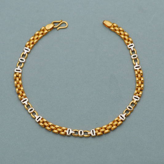 22k Gold Bracelet Chain Handmade Minimalist Yellow White Real 22kt Bracelet, classic design, link jewelry for gift