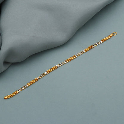 22k Gold Bracelet Chain Handmade Minimalist Yellow White Real 22kt Bracelet, classic design, link jewelry for gift