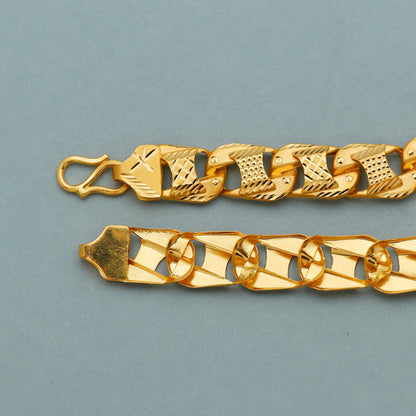 Handcrafted 22k Yellow Gold Bracelet, Stylish Design, Men's Jewelry