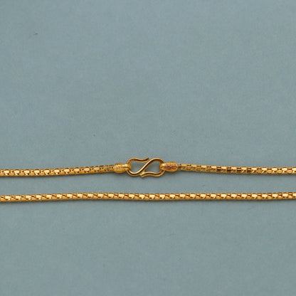 22k Yellow Gold Chain Necklace Jewelry, 22k gold round box chain, pure gold necklace indian gold chain necklace, gift for wife