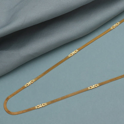 Handmade 22k Yellow Gold Box Chain Necklace, 3mm Indian Jewelry