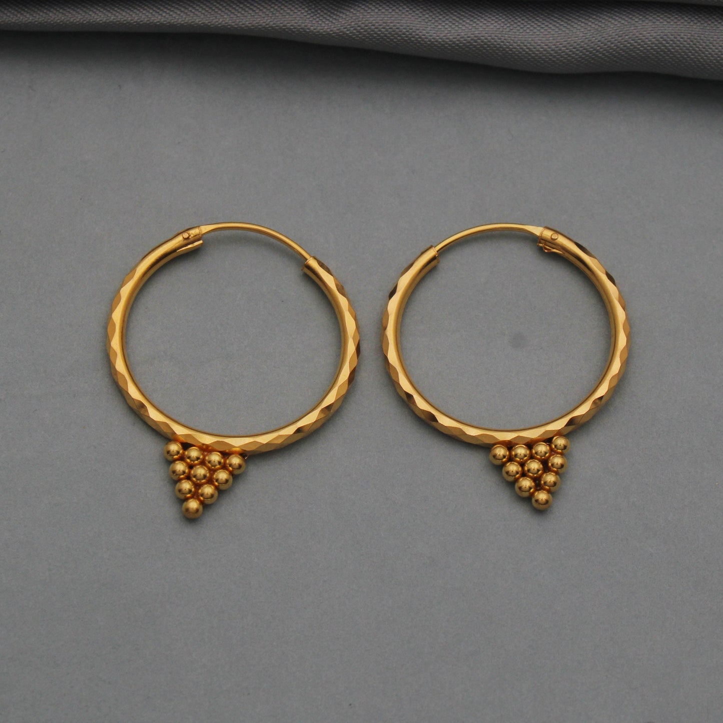 Handmade 22k gold earrings hoop earrings jewelry,
