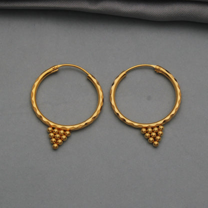 Handmade 22k gold earrings hoop earrings jewelry,
