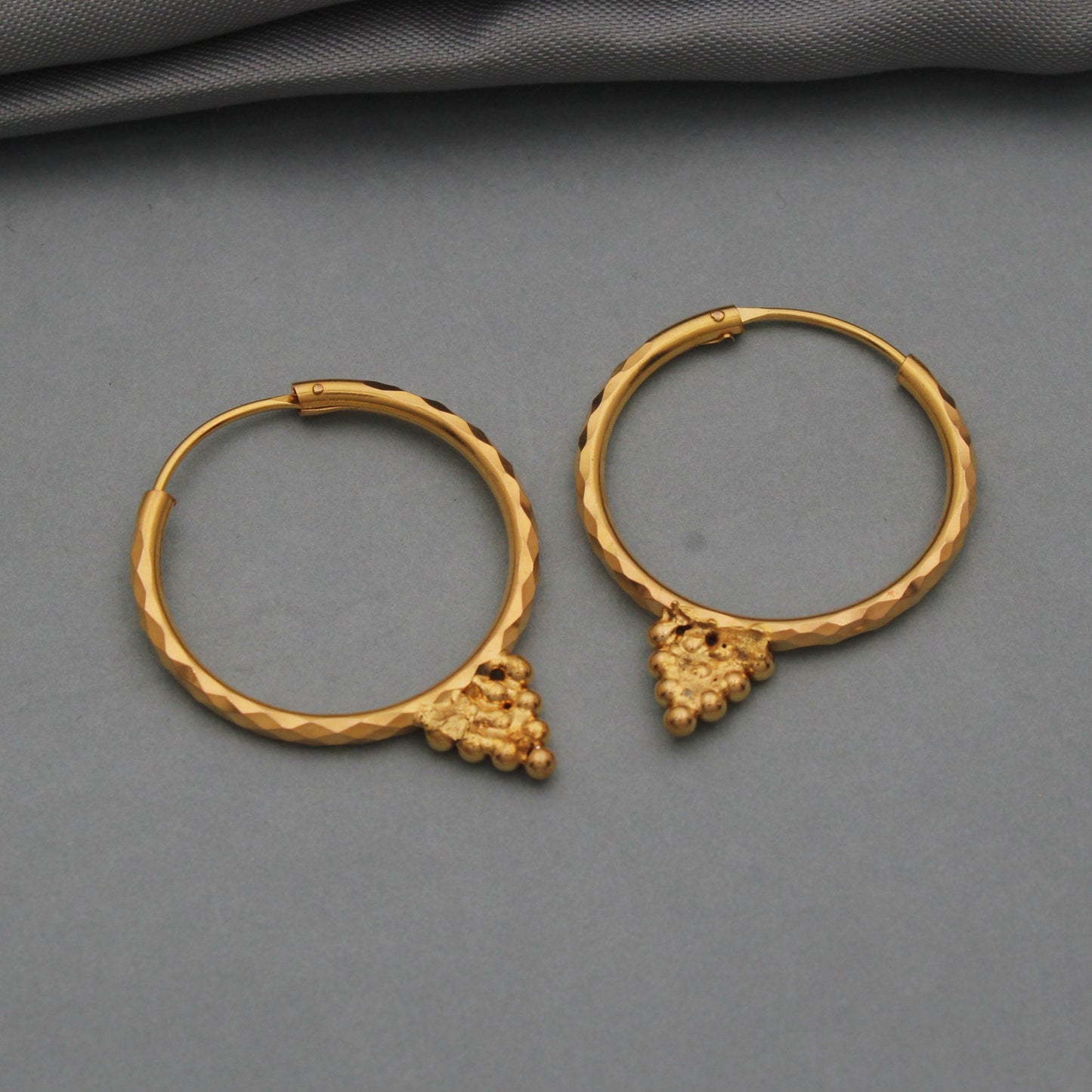 Handmade 22k gold earrings hoop earrings jewelry,