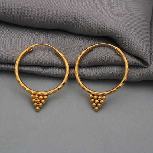 Handmade 22k gold earrings hoop earrings jewelry,