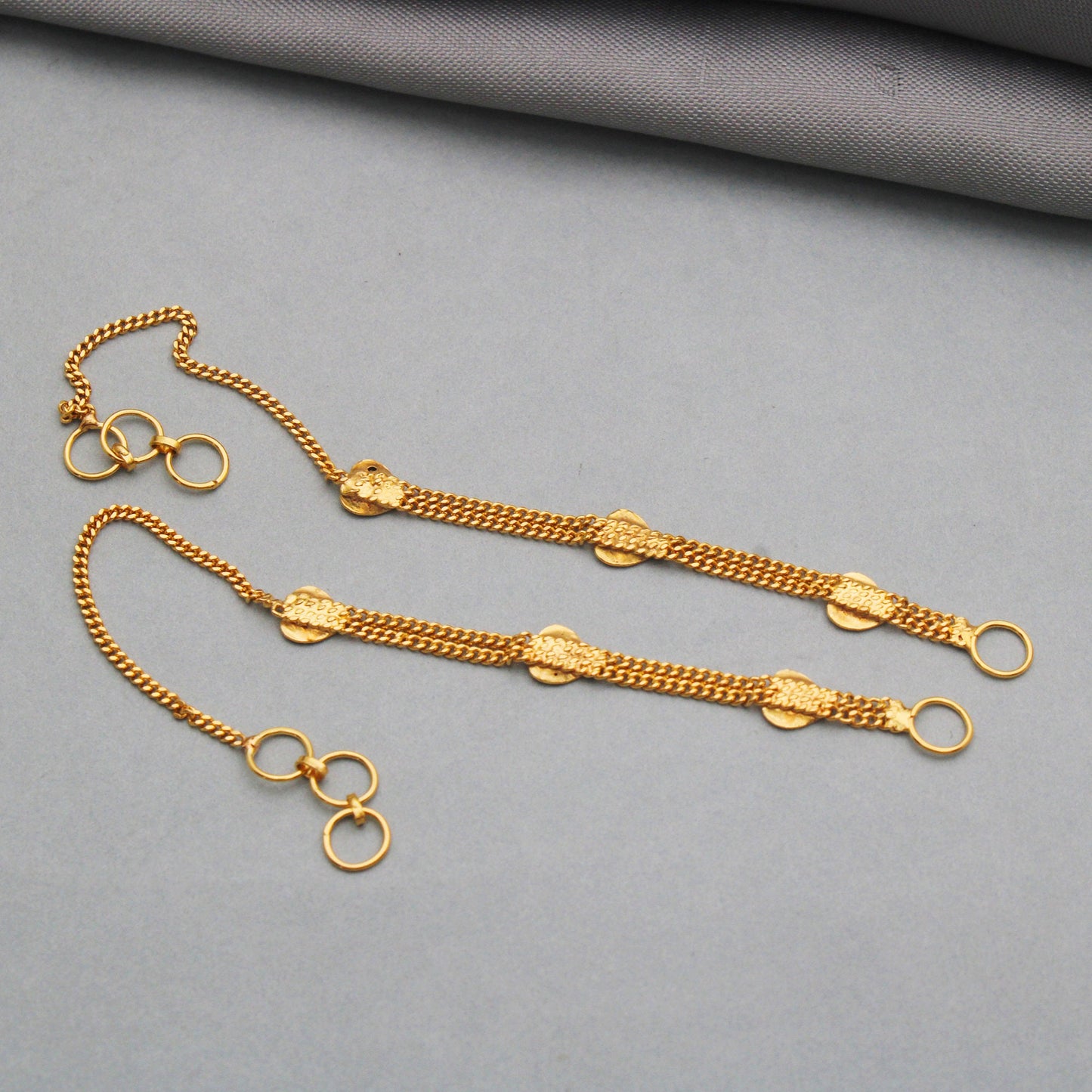 Ear chain 22k Yellow Gold Ear chain for Earrings, 22k gold kaan chain, kanoti gold, handmade jewellery,K3561