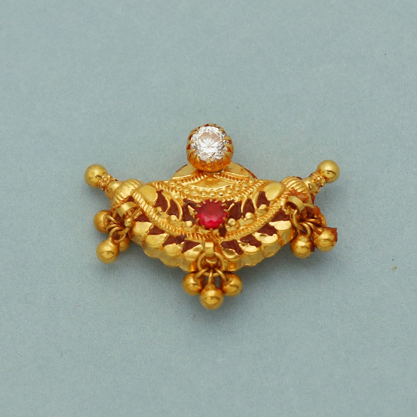 22k Gold Pendant Amulet Jewelry, Tabiz Style Traditional Indian Gold Jewelry, vintage antique design