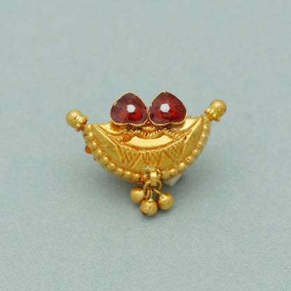 small 22k Gold Pendant Amulet Jewelry, Tabiz Style Traditional Indian Gold Jewelry, vintage antique design