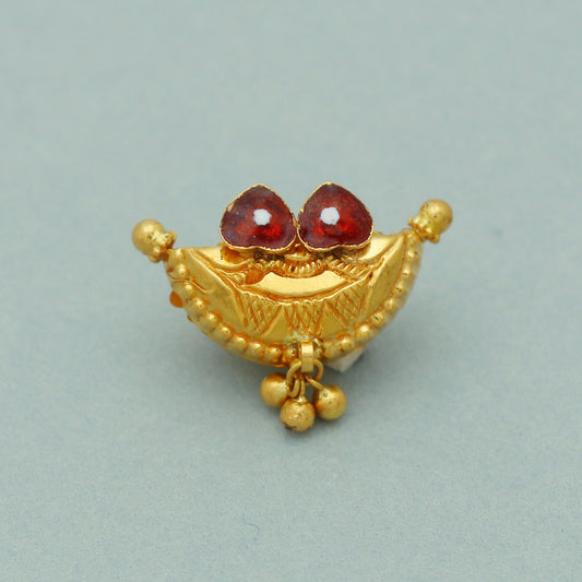 small 22k Gold Pendant Amulet Jewelry, Tabiz Style Traditional Indian Gold Jewelry, vintage antique design