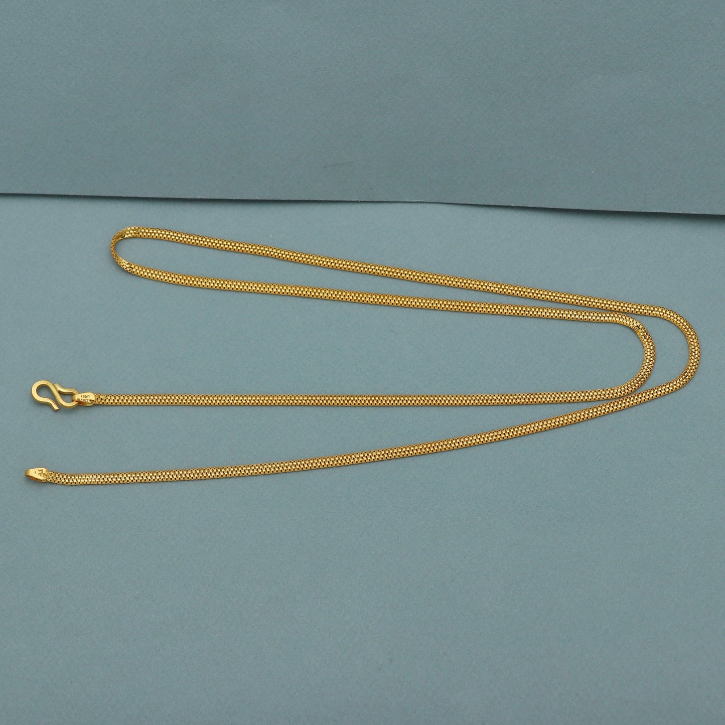 Box Style 22k Yellow Gold Chain Necklace Gift , all sizes, 22k karat 22kt 22ct Indian Gold Handmade chain necklace Jewelry for gift,