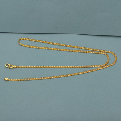 Box Style 22k Yellow Gold Chain Necklace Gift , all sizes, 22k karat 22kt 22ct Indian Gold Handmade chain necklace Jewelry for gift,