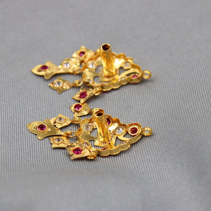 22k Yellow Gold earrings women indian Jewelry, K3666