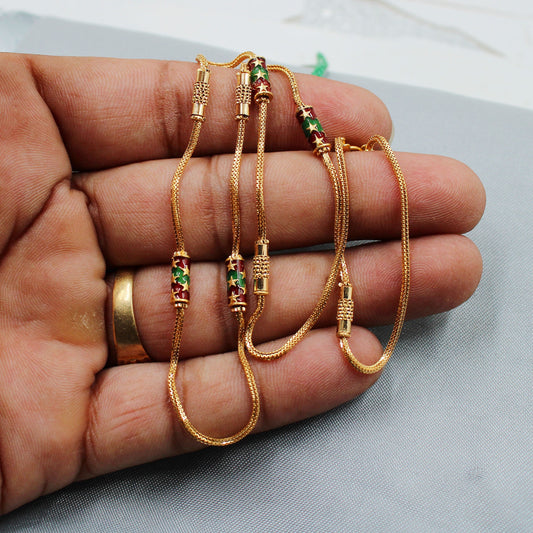22k Yellow Gold Chain Necklace For men women Anniversary Wedding Gift , Indian Gold Handmade necklace Jewelry