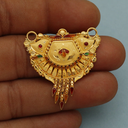 Pure 22k Gold Pendant Jewelry, Traditional Indian Gold Jewelry, vintage antique design