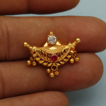 22k Gold Pendant Amulet Jewelry, Tabiz Style Traditional Indian Gold Jewelry, vintage antique design