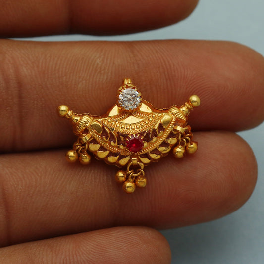 22k Gold Pendant Amulet Jewelry, Tabiz Style Traditional Indian Gold Jewelry, vintage antique design