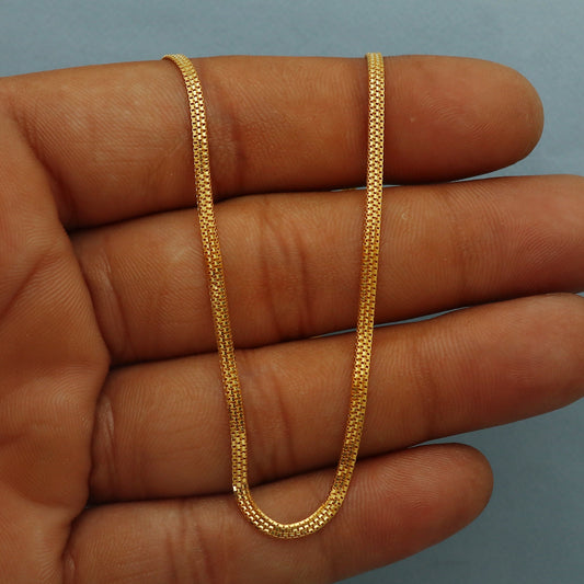 Fine 22kt box style 22k yellow gold chain necklace gift , all sizes,