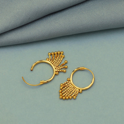 Very Small Pure 20k Yellow Gold Hoop Bali Earrings , Handmade Yellow gold earrings for women, mother Day gift, dainty indian gold earrings