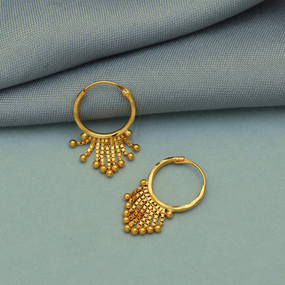Very Small Pure 20k Yellow Gold Hoop Bali Earrings , Handmade Yellow gold earrings for women, mother Day gift, dainty indian gold earrings