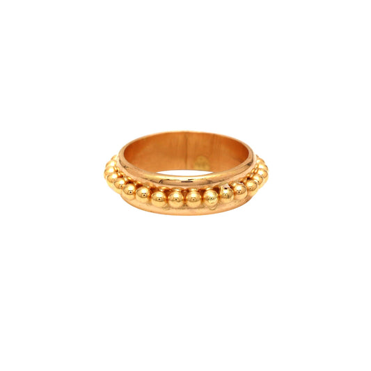 22k 22kt gold beads gold ring vintage look style jewelry for gift, All size