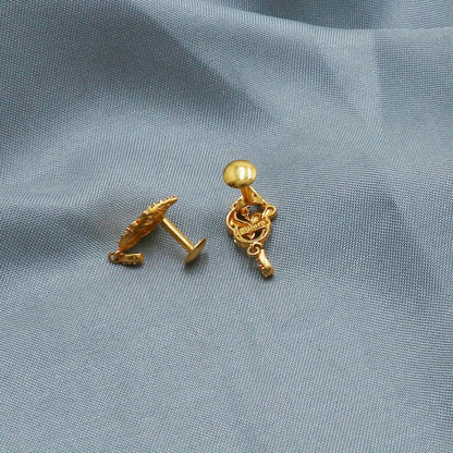 stones 916 22k Yellow Gold Stud dangle Earrings Jewelry Small Studs Dangle Earrings Jewelry Handmade