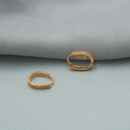 Pure 20k Yellow Gold Hoop Bali Earrings , Handmade Yellow gold chain earrings for women, mother Day gift, dainty indian gold earrings gift