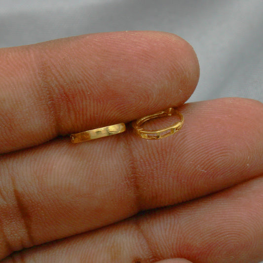 Pure 20k Yellow Gold Hoop Bali Earrings , Handmade Yellow gold round earrings for women, mother Day gift, 20kt gold earrings gift