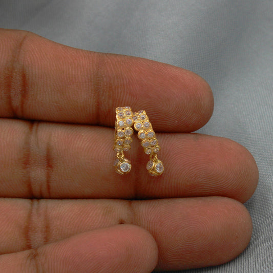 Dainty 20k Gold Hoop Earrings: Handmade Indian Bali Style