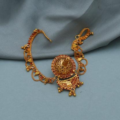 22k Gold Head gear Jewelry matha Patti Indian style wedding traditional borla jewelry