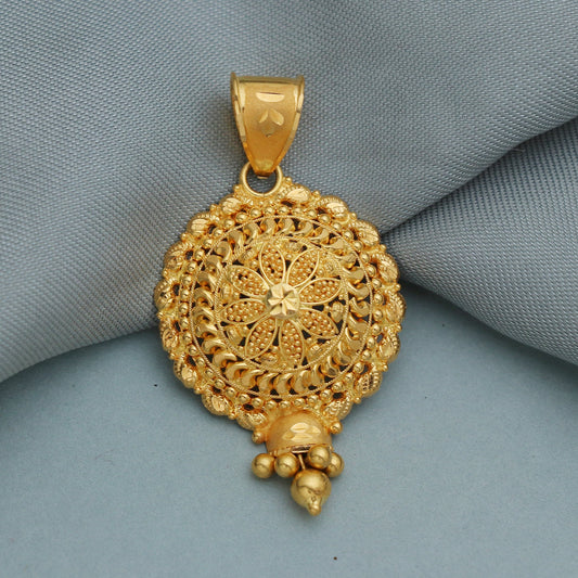 22k karat yellow gold amulet pendant handmade excellent women's girl's jewelry from india