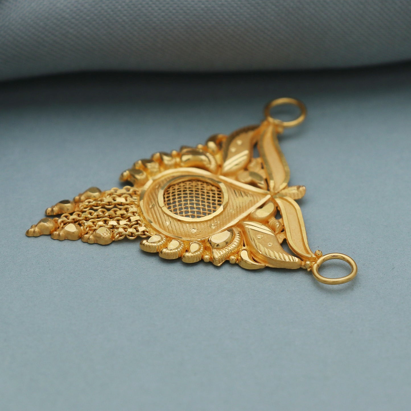 Pure 22k karat yellow gold amulet pendant handmade excellent women's girl's jewelry from india