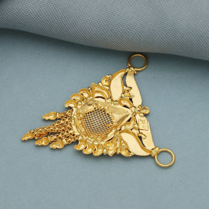 Pure 22k karat yellow gold amulet pendant handmade excellent women's girl's jewelry from india