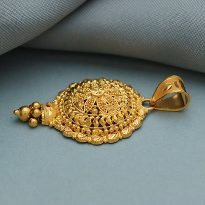 22k karat yellow gold amulet pendant handmade excellent women's girl's jewelry from india