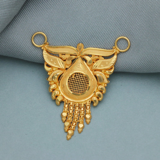 Pure 22k karat yellow gold amulet pendant handmade excellent women's girl's jewelry from india