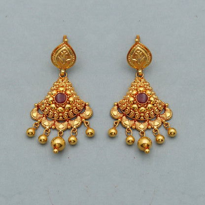 pure 22k gold necklace earrings set