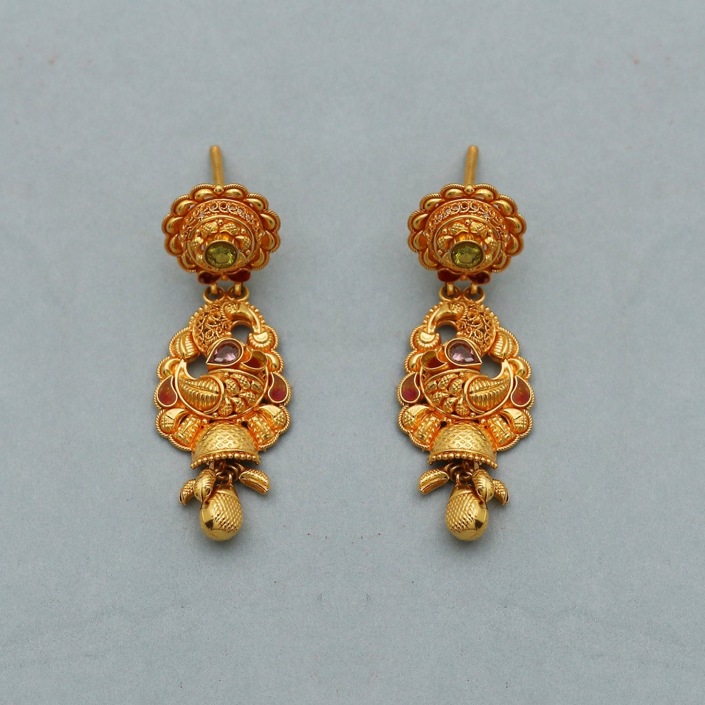 real 22k gold necklace earrings set
