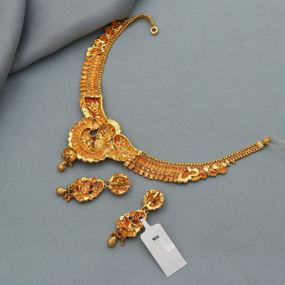 real 22k gold necklace earrings set