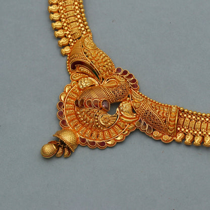 real 22k gold necklace earrings set