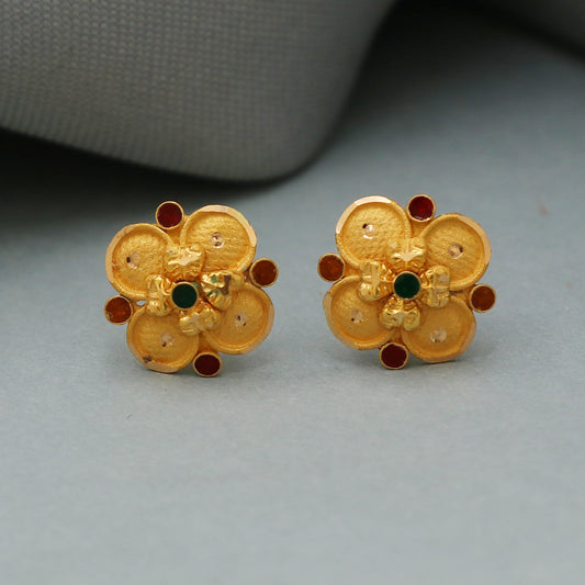 Handmade Real 22k Gold Earrings Jewelry for gift