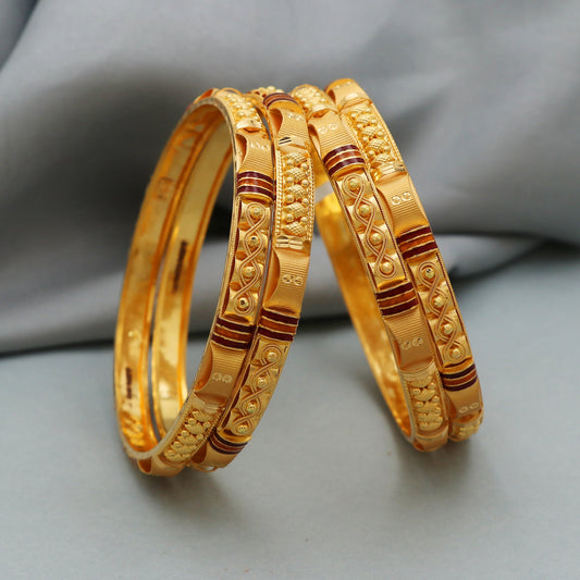 Pure 22k gold bangles Indian Handmade vintage design, handcrafted indian , bangle bracelet pair wedding Jewelry