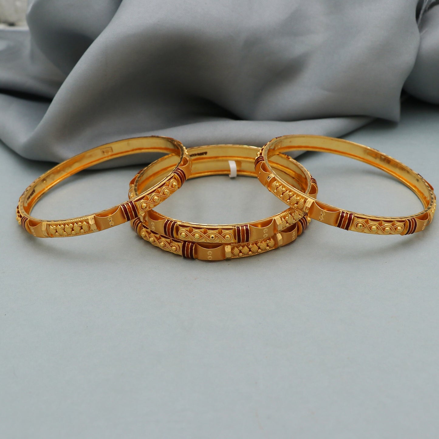 Pure 22k gold bangles Indian Handmade vintage design, handcrafted indian , bangle bracelet pair wedding Jewelry