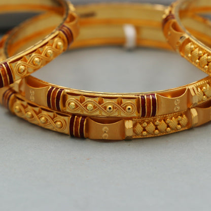 Pure 22k gold bangles Indian Handmade vintage design, handcrafted indian , bangle bracelet pair wedding Jewelry