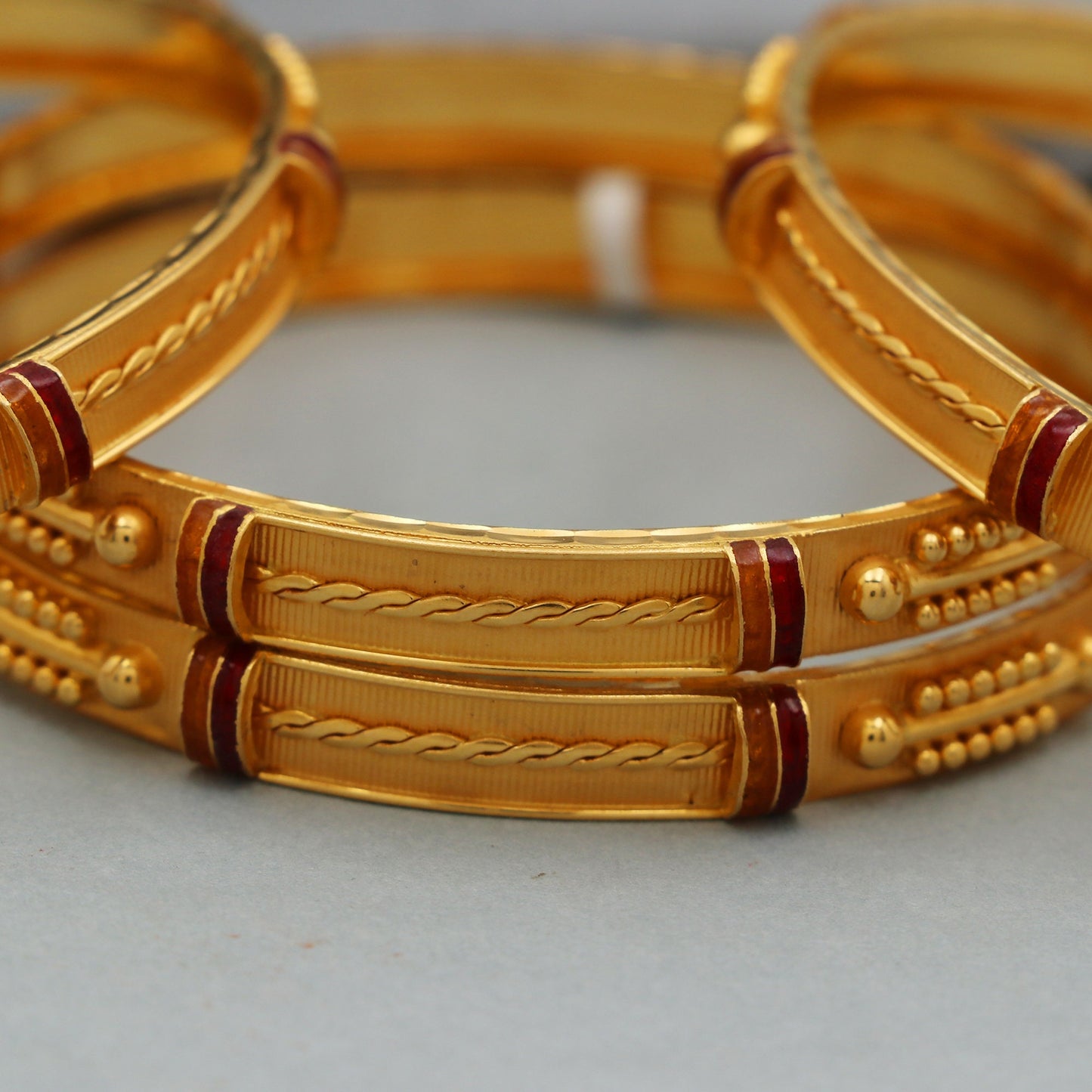 22k Gold Bangles: Handmade Indian Vintage Design Wedding Jewelry