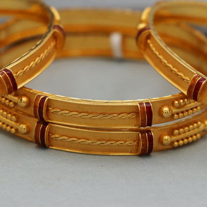22k Gold Bangles: Handmade Indian Vintage Design Wedding Jewelry