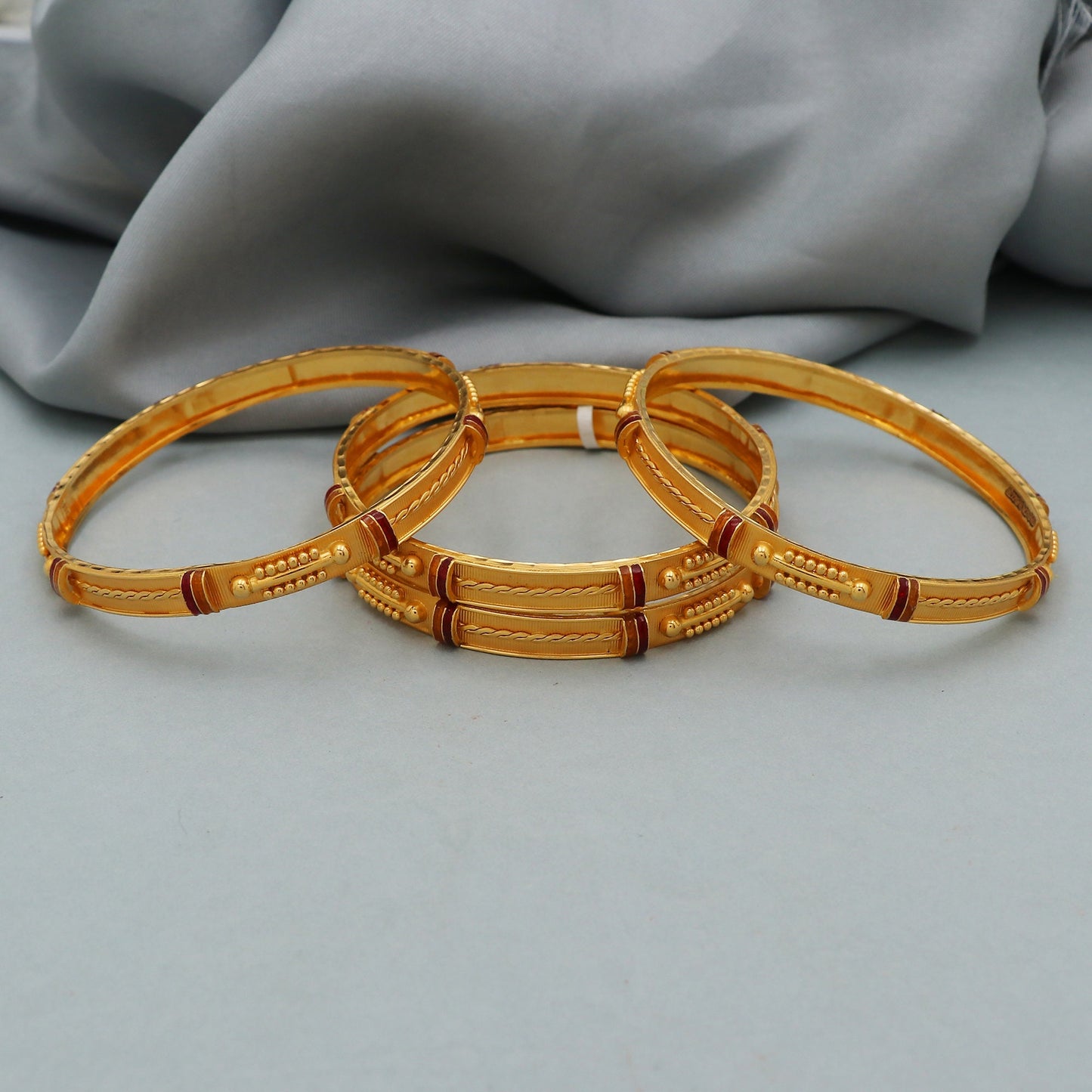 22k Gold Bangles: Handmade Indian Vintage Design Wedding Jewelry