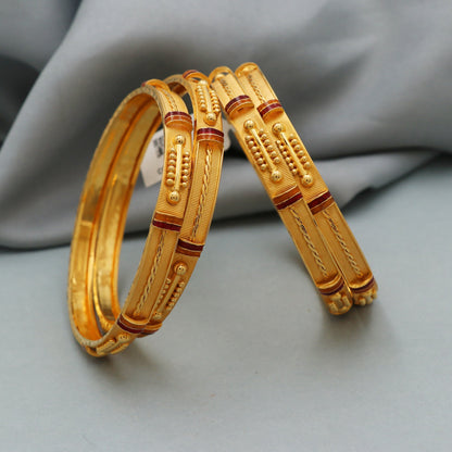 22k Gold Bangles: Handmade Indian Vintage Design Wedding Jewelry
